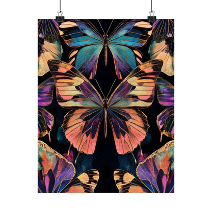 Vibrant Boho Butterflies Fine Art Pint - Matte Poster - Colorful Wall Art for Nature Lovers