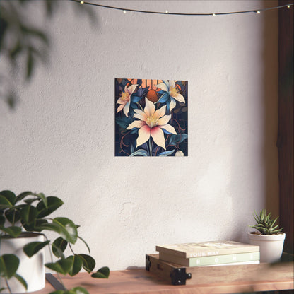 Sunlit Blossoms Fine Art Print - Floral Matte Vertical Posters - Elegant Home Décor
