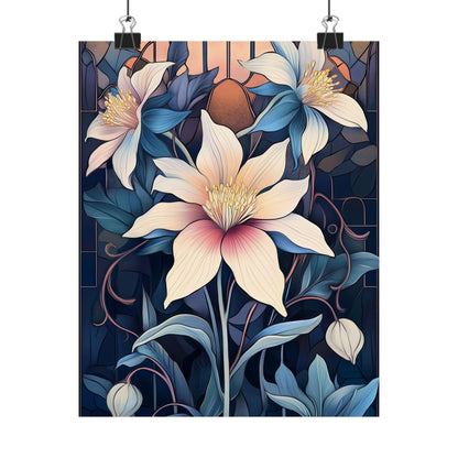 Sunlit Blossoms Fine Art Print - Floral Matte Vertical Posters - Elegant Home Décor