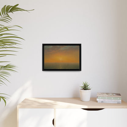 John Frederick Kensett : Sunset on the Sea (1872) - Museum Collection - Framed Canvas Print