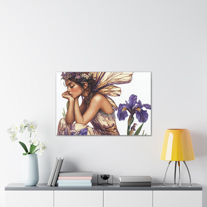Iris You Were Here - Flowers & Fairies Collection - Fine Art Print on Canvas