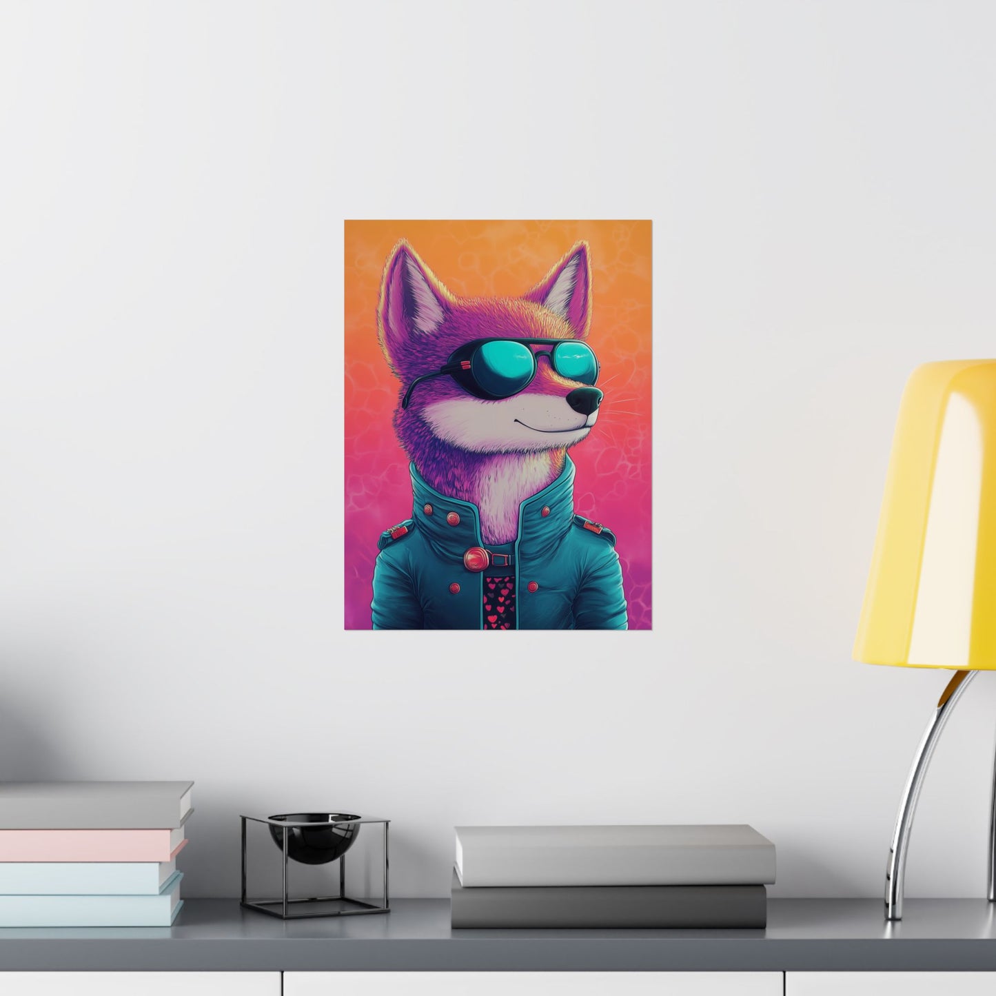 Fetching Fox - Whimsical Animals Art Poster Series - Trendy Wall Art - Vibrant Art Prints - Funny Animal Portrait Style Posters