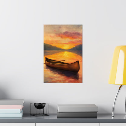 Summer Sunset Canoe on Lake Fine Art Print