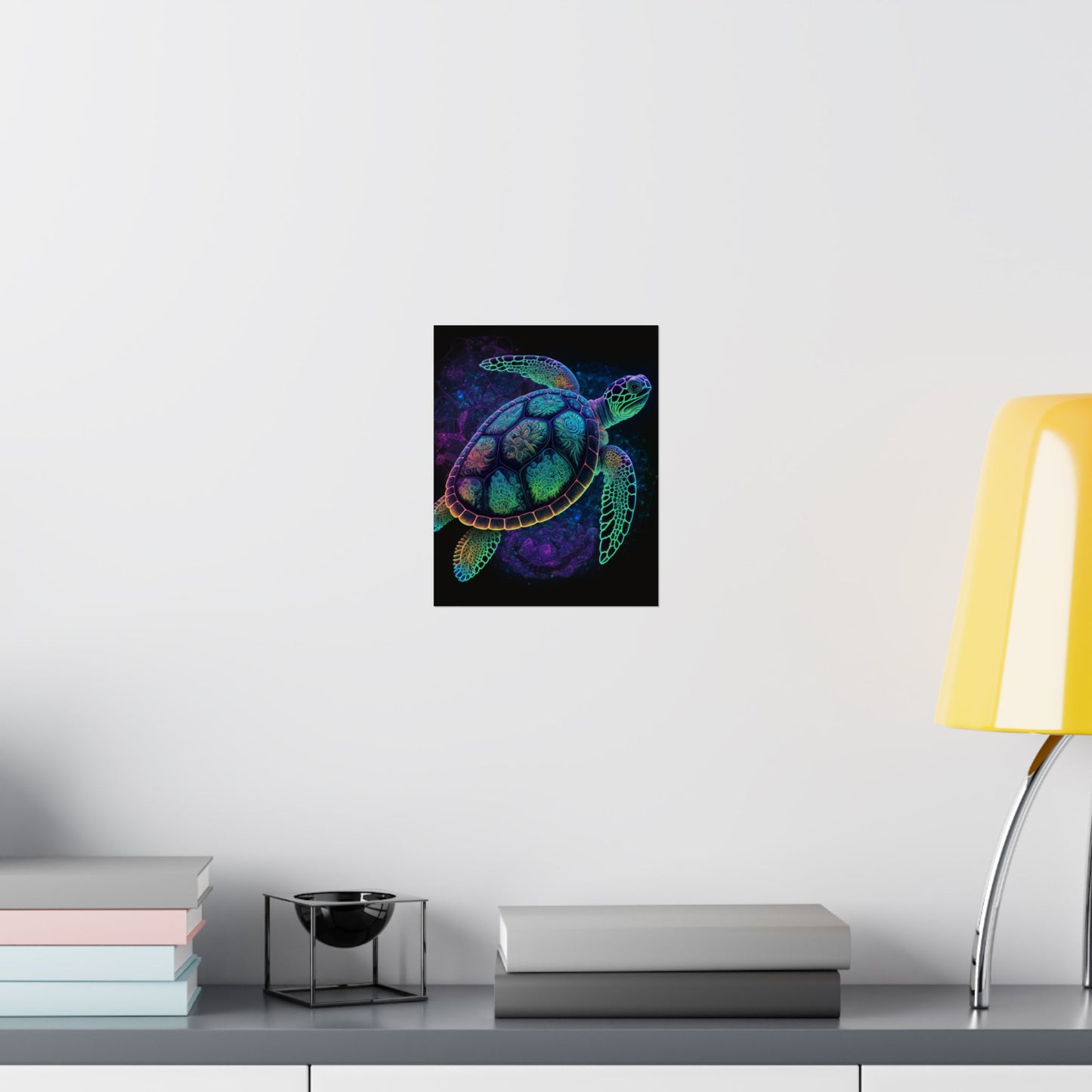 Trippy Turtle - Nautical Fine Art Print - Matte Vertical Poster - Ocean Art for Beach Lovers