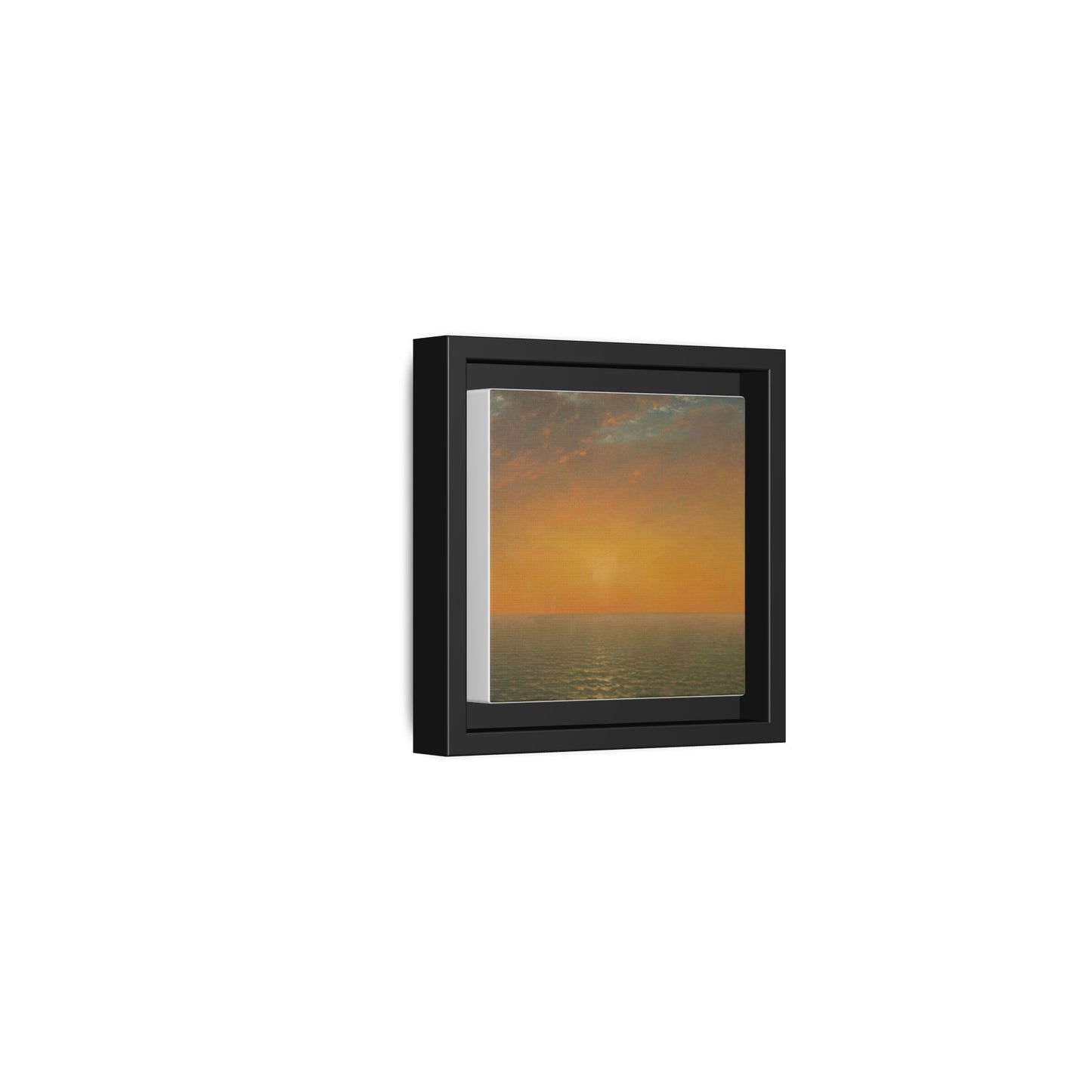 John Frederick Kensett : Sunset on the Sea (1872) - Museum Collection - Framed Canvas Print
