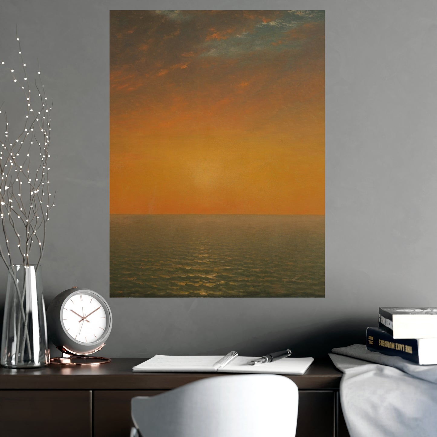 John Frederick Kensett : Sunset on the Sea (1872) - Museum Collection - Fine Art Print