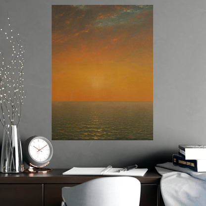 John Frederick Kensett : Sunset on the Sea (1872) - Museum Collection - Fine Art Print