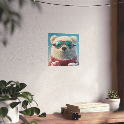 Chill Polar Bear Winter Poster - Cozy & Joyful -  Wall Art & Home Décor