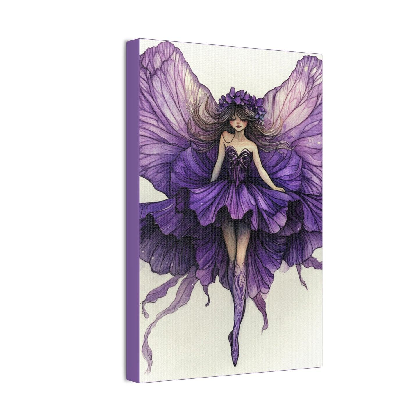 A Violet Affair - Fairies & Flowers Collection - Wall Art - on Canvas