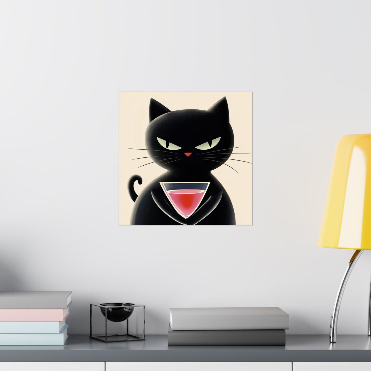 Yes, I'm Judging You - Cat Café Series - Black Cat Poster - Stylish Wall Art for Cat Lovers