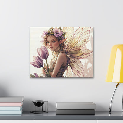 Tuesdays are for Tulips - Flowers & Fairies Collection - Fine Art Print on Canvas