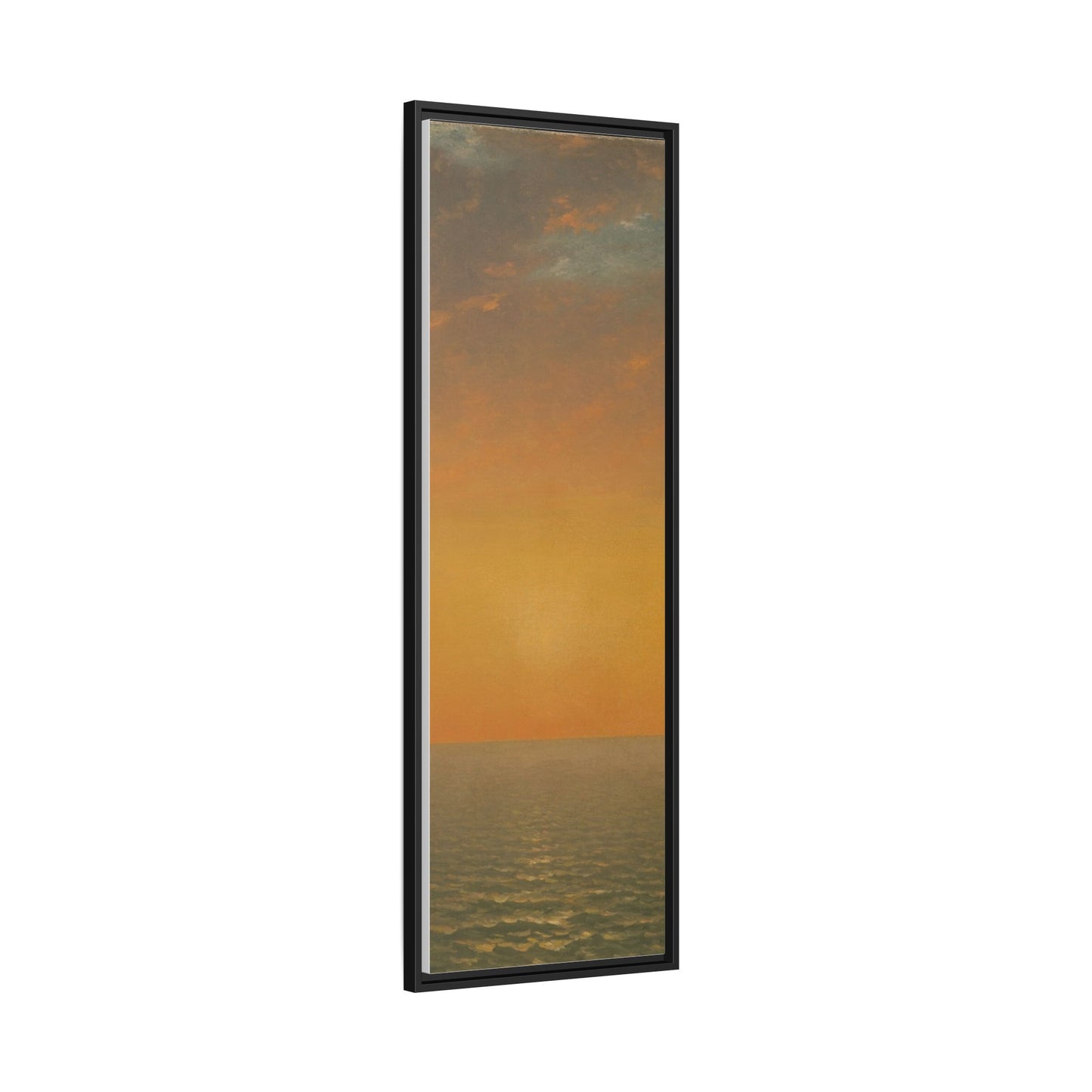 John Frederick Kensett : Sunset on the Sea (1872) - Museum Collection - Framed Canvas Print