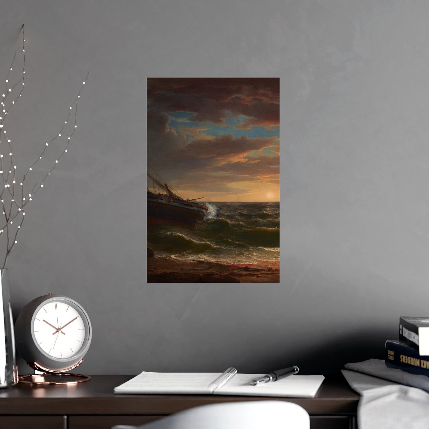 The Stranded Ship - Maritime Drama Fine Art Poster