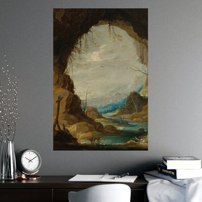 Vista from a Grotto - Romantic Cave Landscape Fine Art Poster