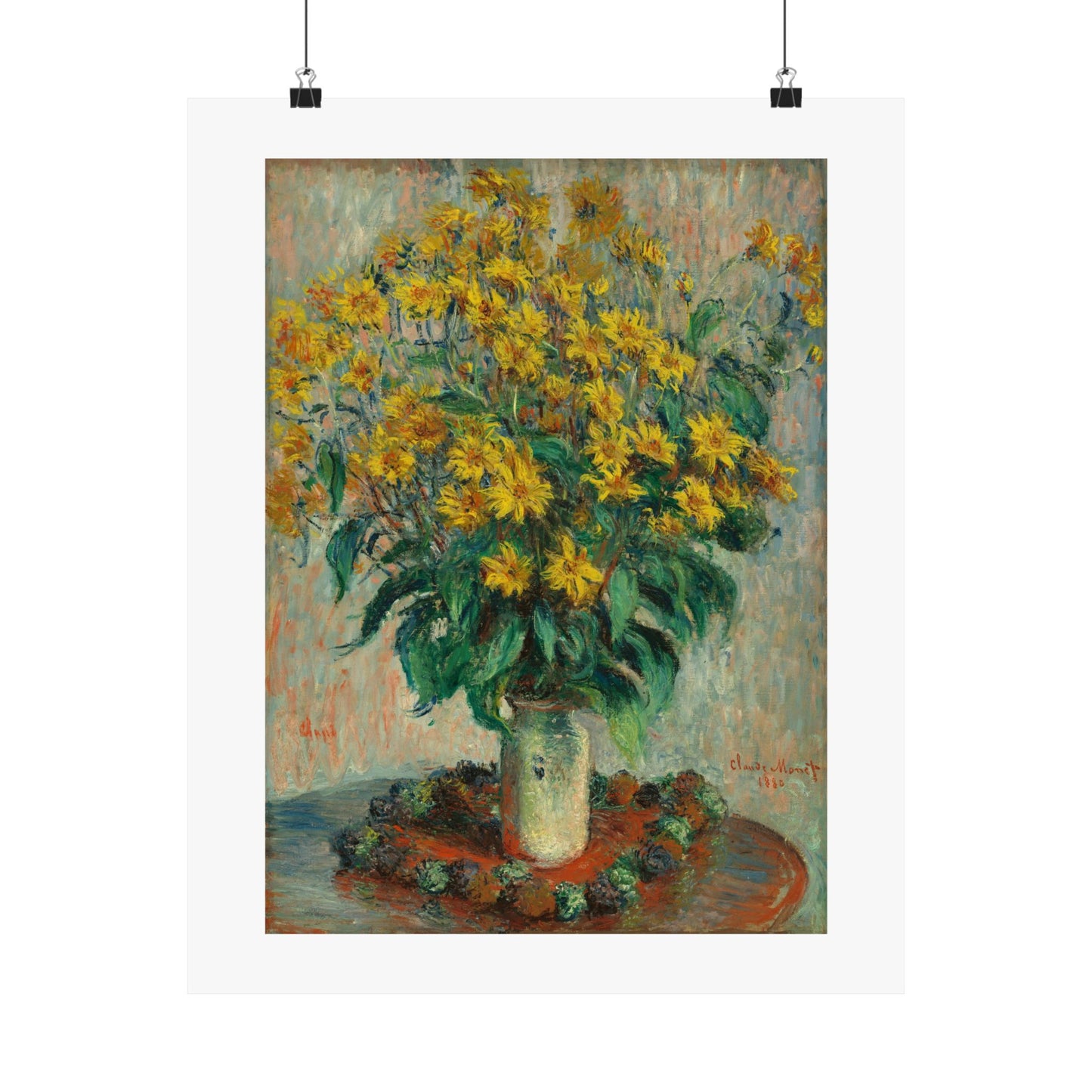 Claude Monet - Jerusalem Artichokes Painting - Fine Art Print - Vertical Poster - Floral Art Décor