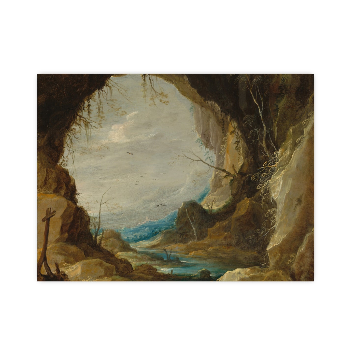 Vista from a Grotto - Romantic Cave Landscape Fine Art Poster