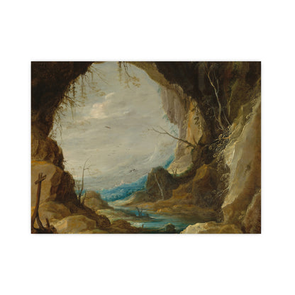 Vista from a Grotto - Romantic Cave Landscape Fine Art Poster