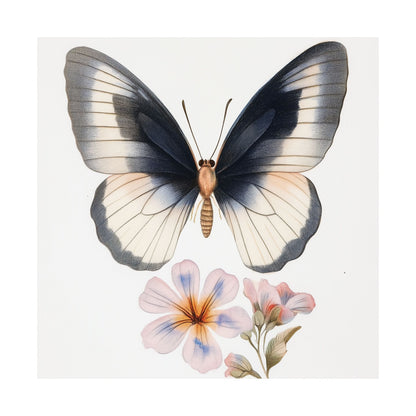 Vintage Butterfly Botanical Print - Matte Vertical Poster - Elegant Wall Art for Nature Lovers