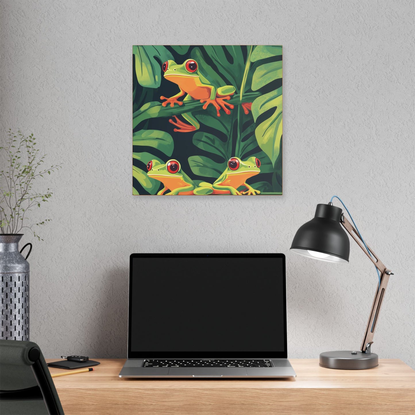 Tree Frog Trio - Garden Friends Series - Fine Art Print on Canvas