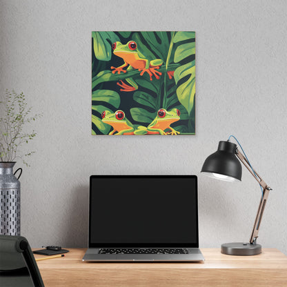 Tree Frog Trio - Garden Friends Series - Fine Art Print on Canvas