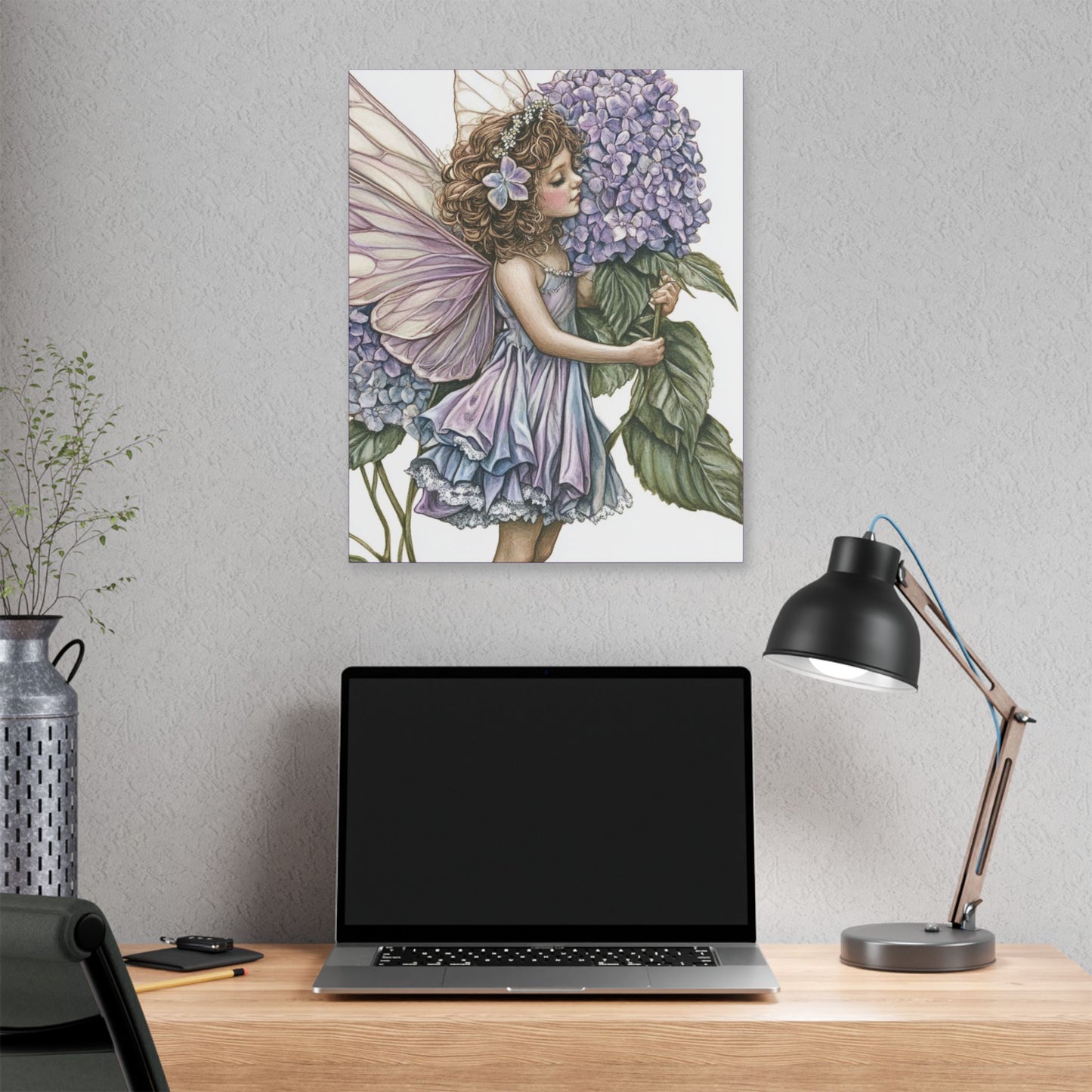 Purple Hydrangea - Flowers & Fairies Collection - Fine Art Print on Canvas