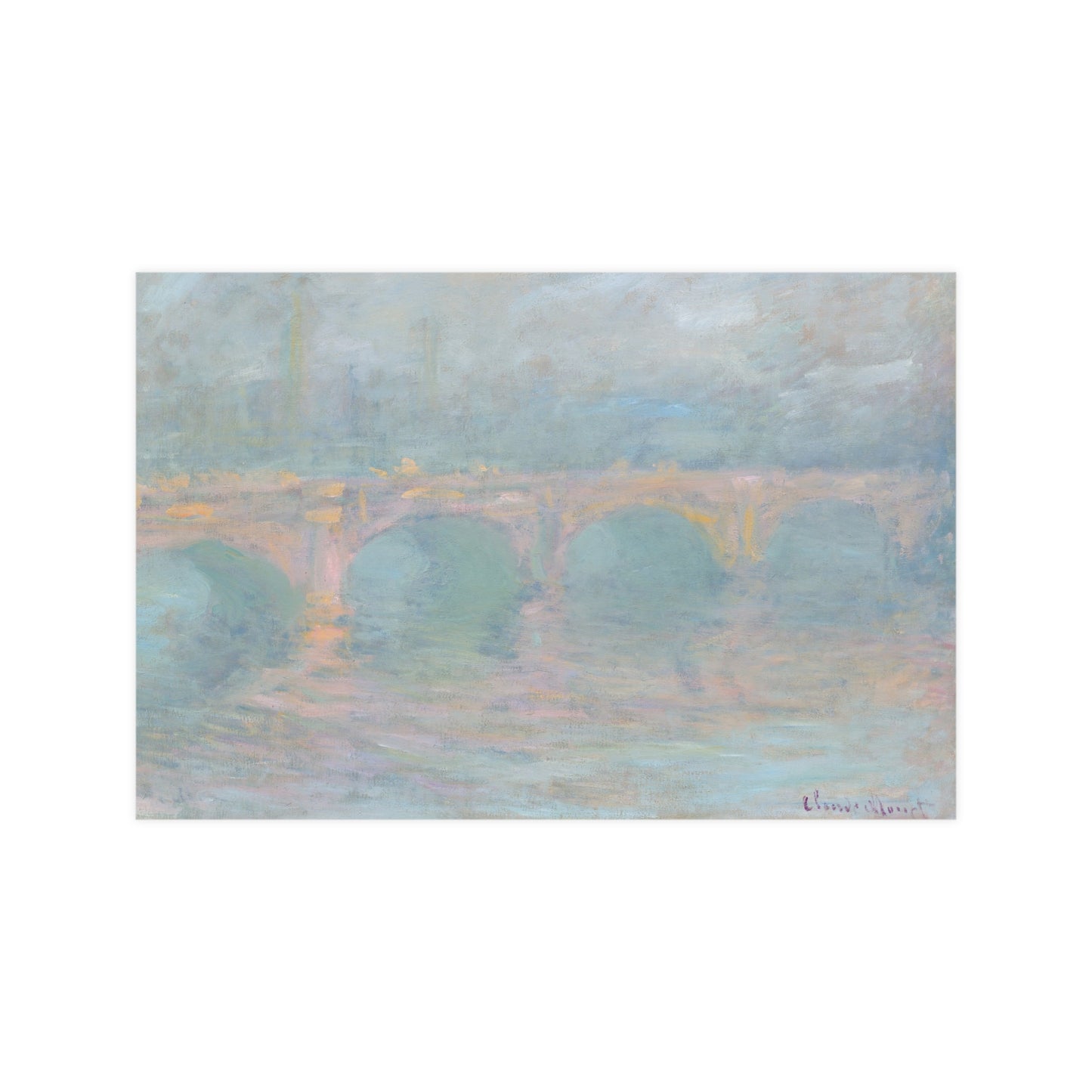 Waterloo Bridge London at Sunset - Monet Fine Art Poster