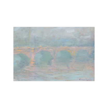Waterloo Bridge London at Sunset - Monet Fine Art Poster