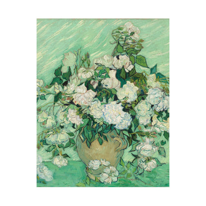 White Roses Painting - Fine Art Prints - Vintage Painting Prints - Elegant Floral - Matte Vertical Poster - White Roses Art Print