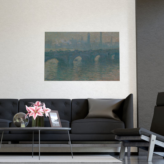 Waterloo Bridge Gray Weather - Monet Fine Art Poster