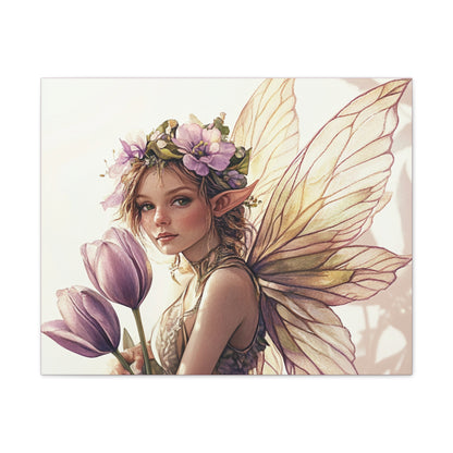 Tuesdays are for Tulips - Flowers & Fairies Collection - Fine Art Print on Canvas