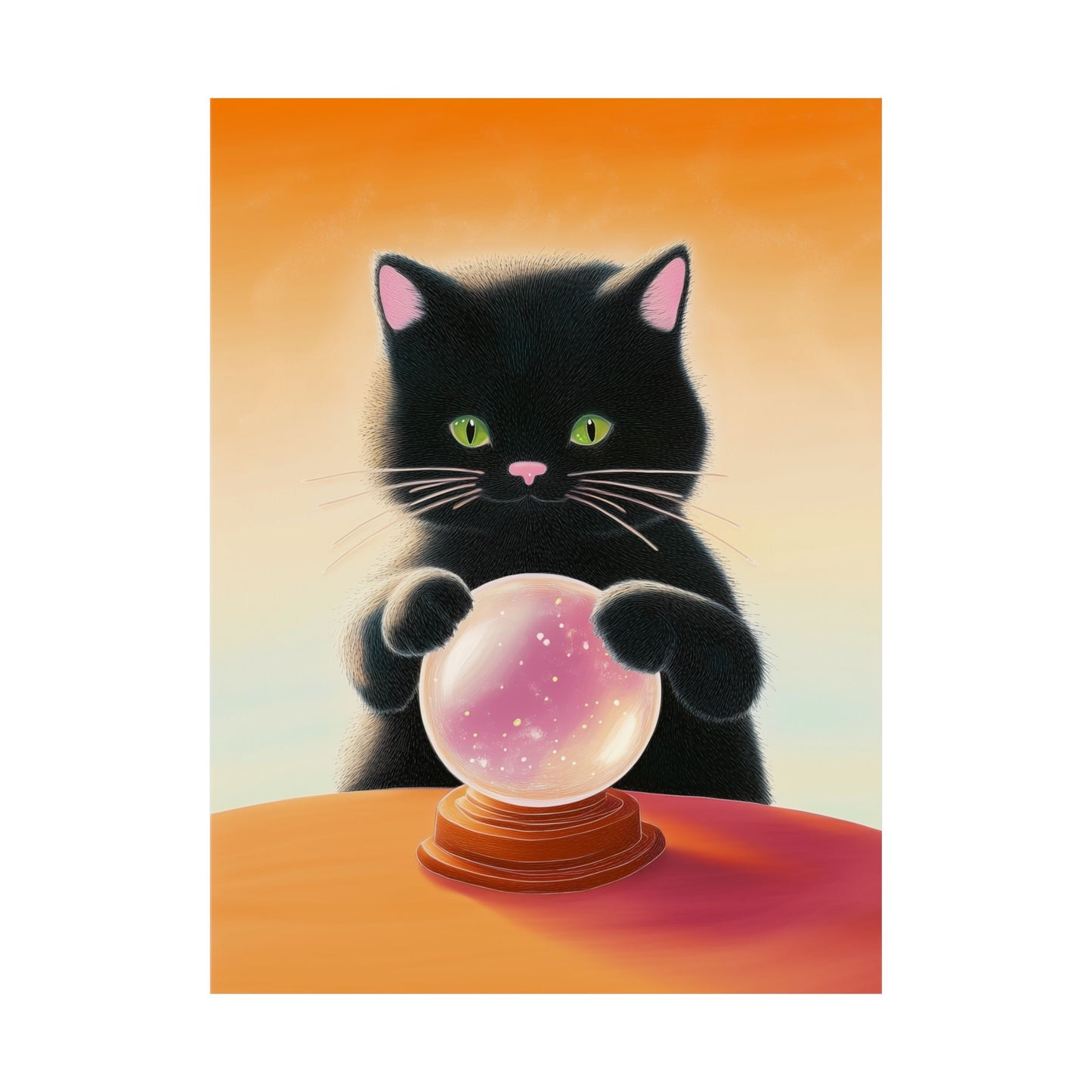Fortune Telling Cat - Fine Art Print - Whimsical Animals - Posters - Art for Cat Lovers - Wall Art