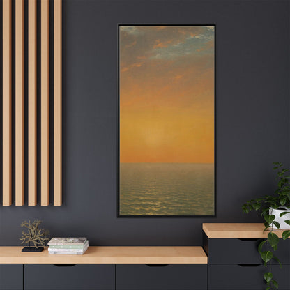 John Frederick Kensett : Sunset on the Sea (1872) - Museum Collection - Framed Canvas Print