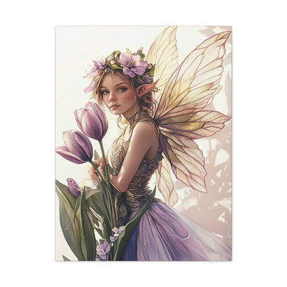 Tuesdays are for Tulips - Flowers & Fairies Collection - Fine Art Print on Canvas