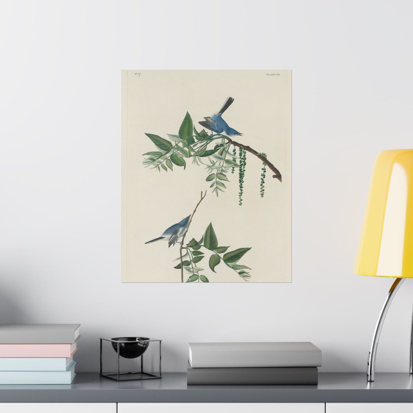Vintage Bluebirds Botanical Print - Nature-Inspired Art - Matte Vertical Poster with Bluebirds