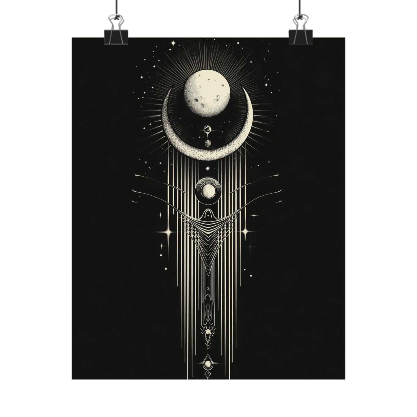Guided by the Moon - Fine Art Print - Cosmic Poster - Celestial Wall Art - Astronomy Lovers - Space - Ethereal