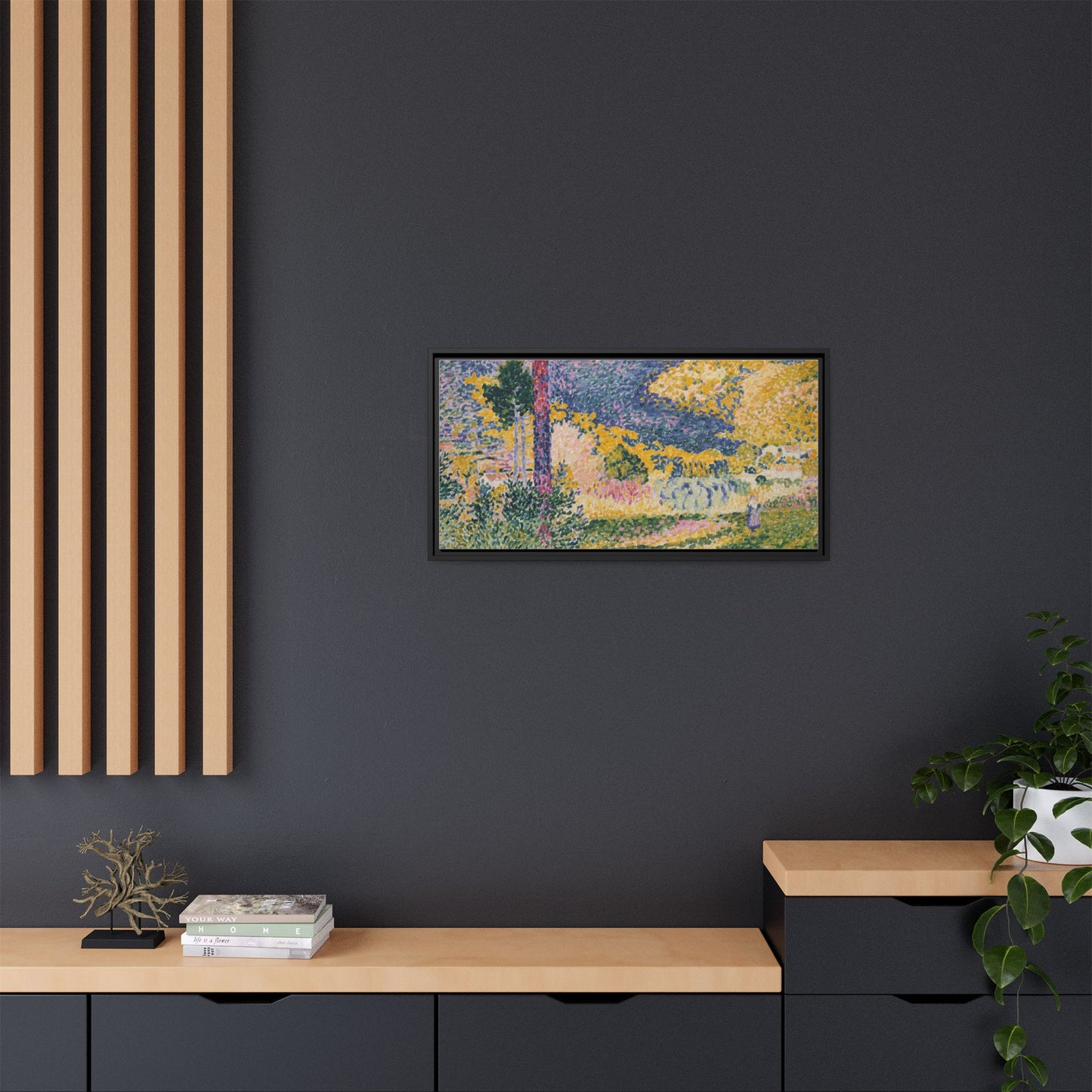 Valley with Fir Shade on the Mountain - Museum Collection - Framed Canvas Print