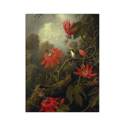 Hummingbird in Lush Tropical Landscape - Museum Collection - Fine Art Poster