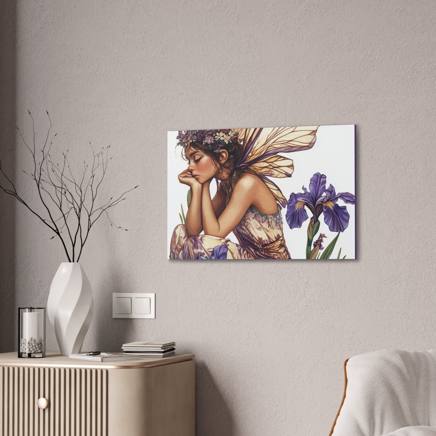 Iris You Were Here - Flowers & Fairies Collection - Fine Art Print on Canvas