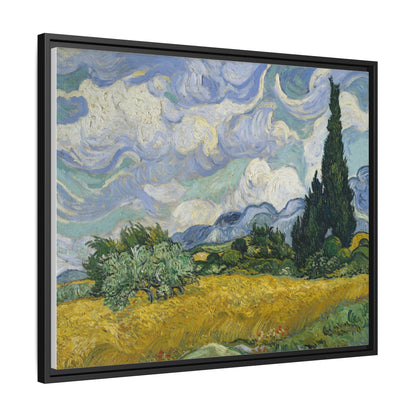 Van Gogh - Wheat Field with Cypresses - Museum Collection - Framed Canvas Print