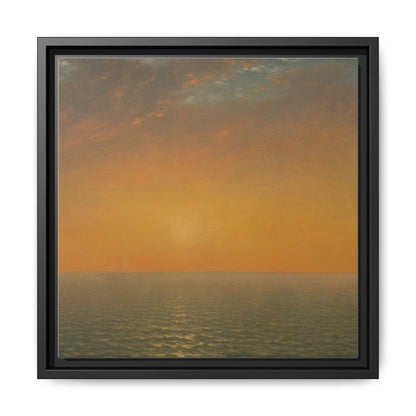 John Frederick Kensett : Sunset on the Sea (1872) - Museum Collection - Framed Canvas Print