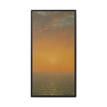 John Frederick Kensett : Sunset on the Sea (1872) - Museum Collection - Framed Canvas Print