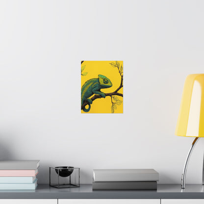I am not Amused - The Candid Chameleon - Whimsical Animals - Fine Art Print - Vertical Poster - Bohemian Wall Art