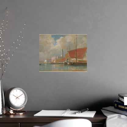 Shipping Along the Molo Venice - Canaletto Fine Art Poster