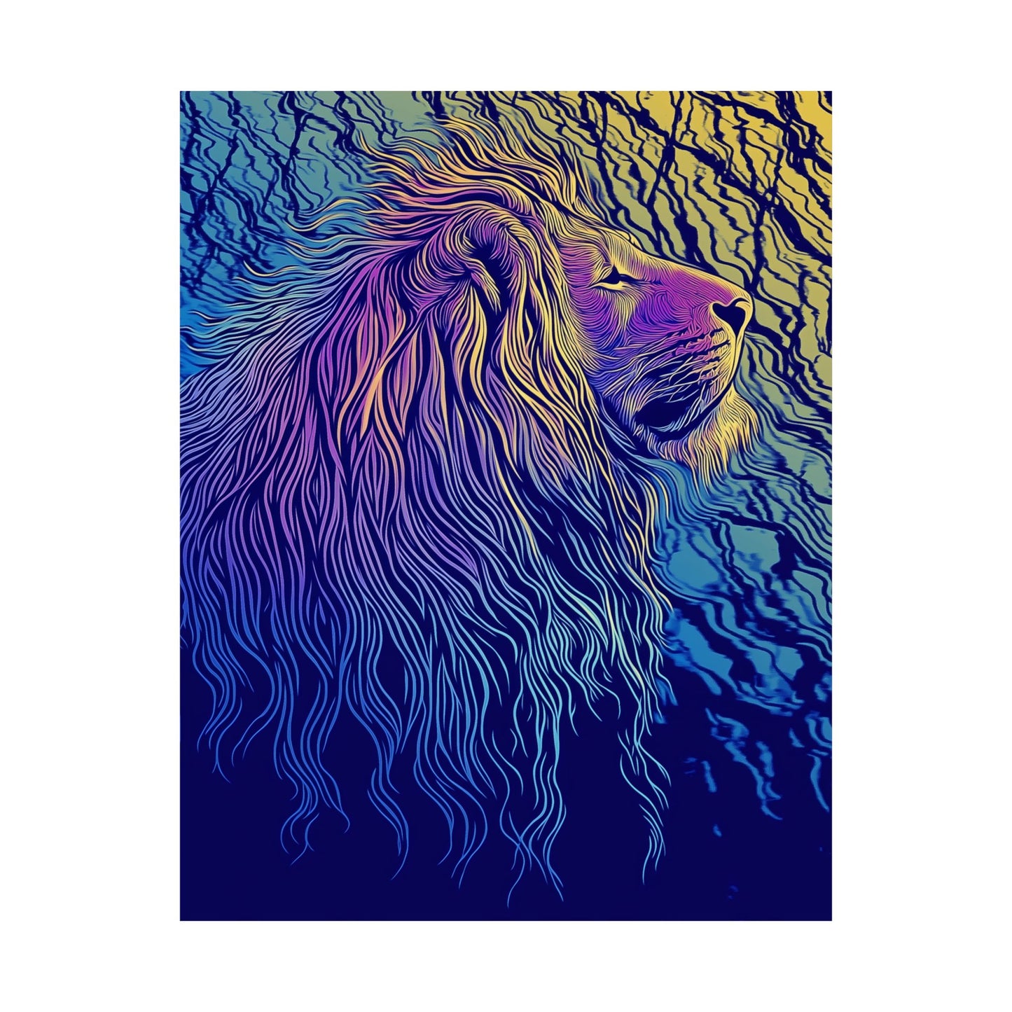 Lion Heart - Fine Art Print - Whimsical Animals - Nature Posters - Vibrant Wall Art for Animal Lovers