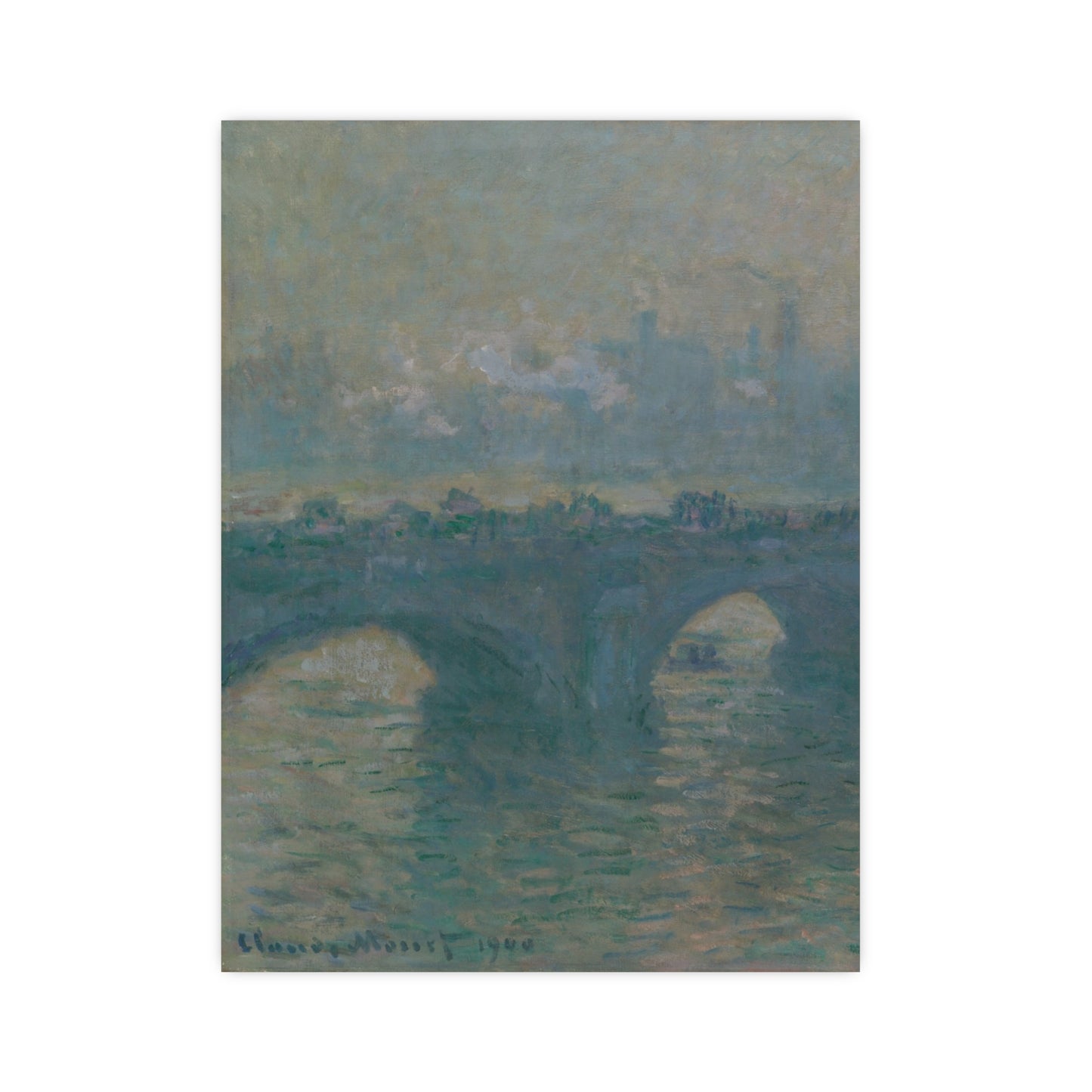 Waterloo Bridge Gray Weather - Monet Fine Art Poster