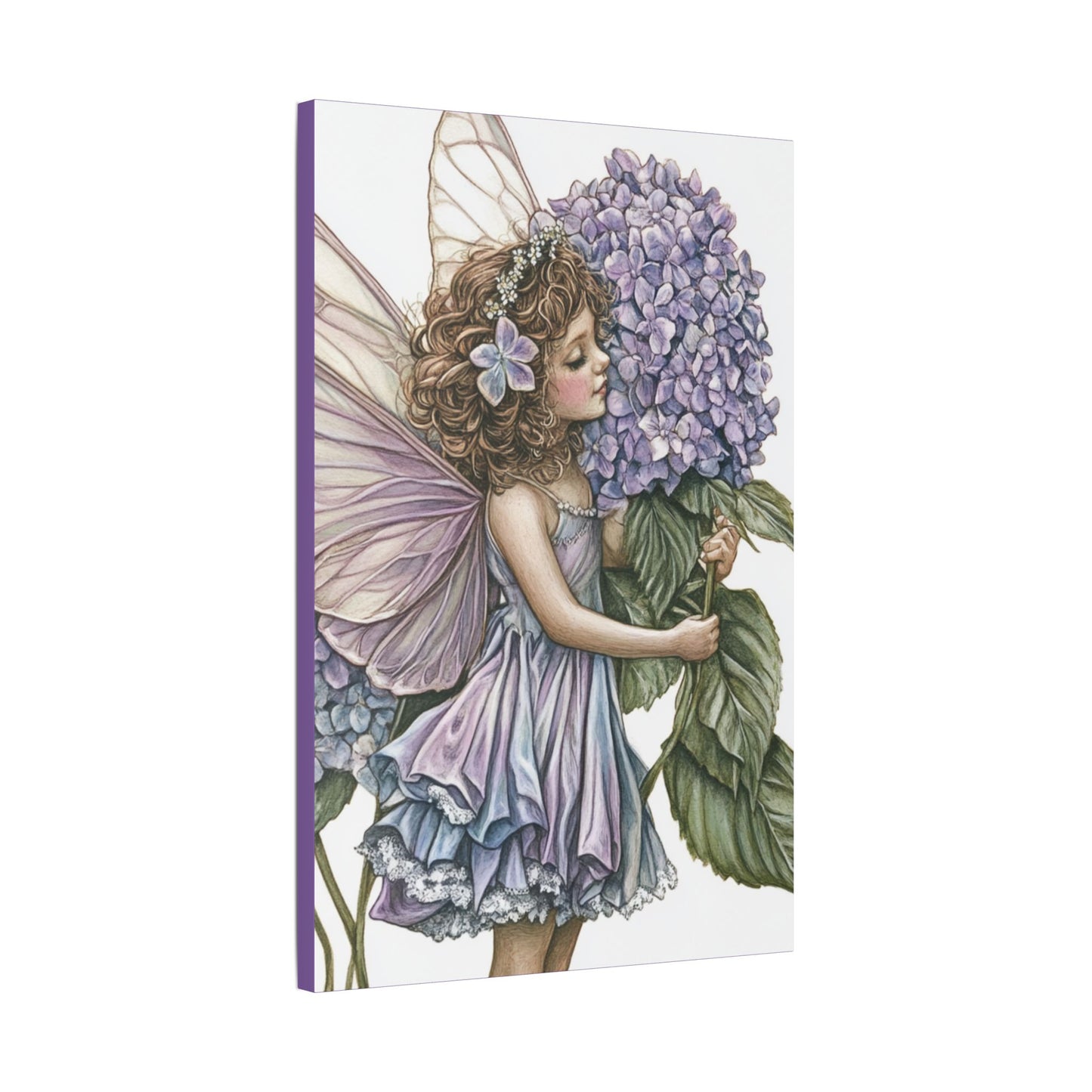 Purple Hydrangea - Flowers & Fairies Collection - Fine Art Print on Canvas