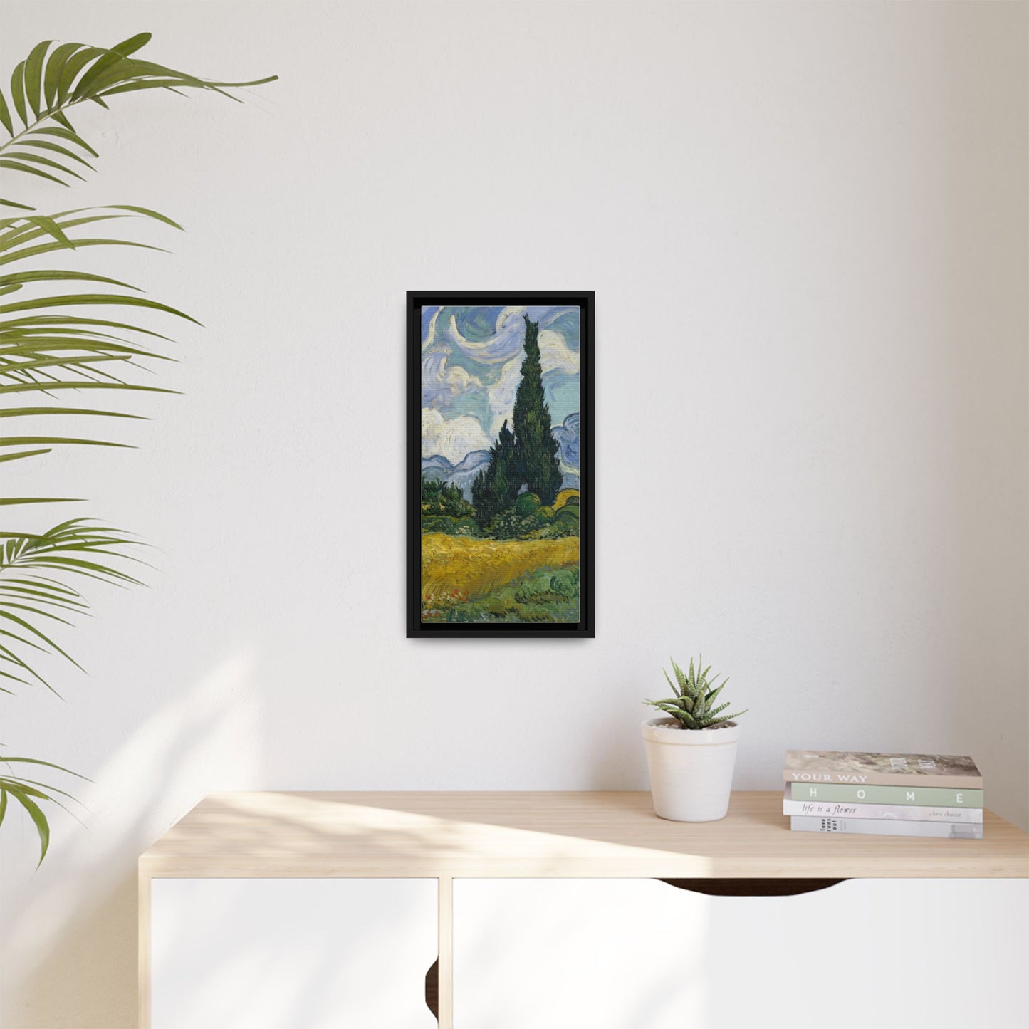 Van Gogh - Wheat Field with Cypresses - Museum Collection - Framed Canvas Print