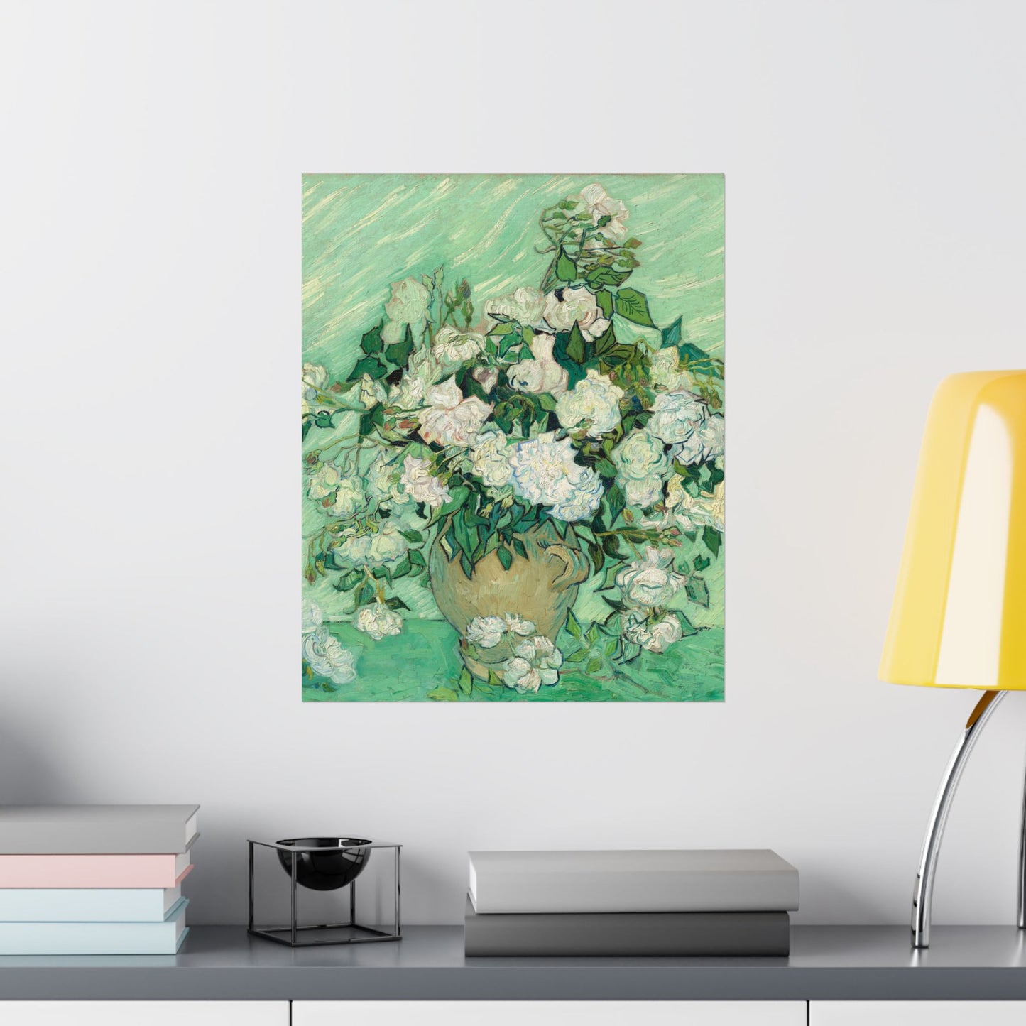 White Roses Painting - Fine Art Prints - Vintage Painting Prints - Elegant Floral - Matte Vertical Poster - White Roses Art Print