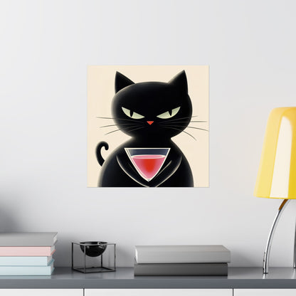 Yes, I'm Judging You - Cat Café Series - Black Cat Poster - Stylish Wall Art for Cat Lovers