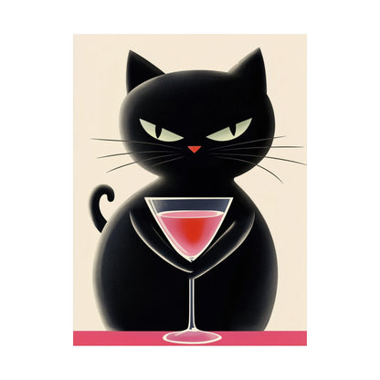 Yes, I'm Judging You - Cat Café Series - Black Cat Poster - Stylish Wall Art for Cat Lovers
